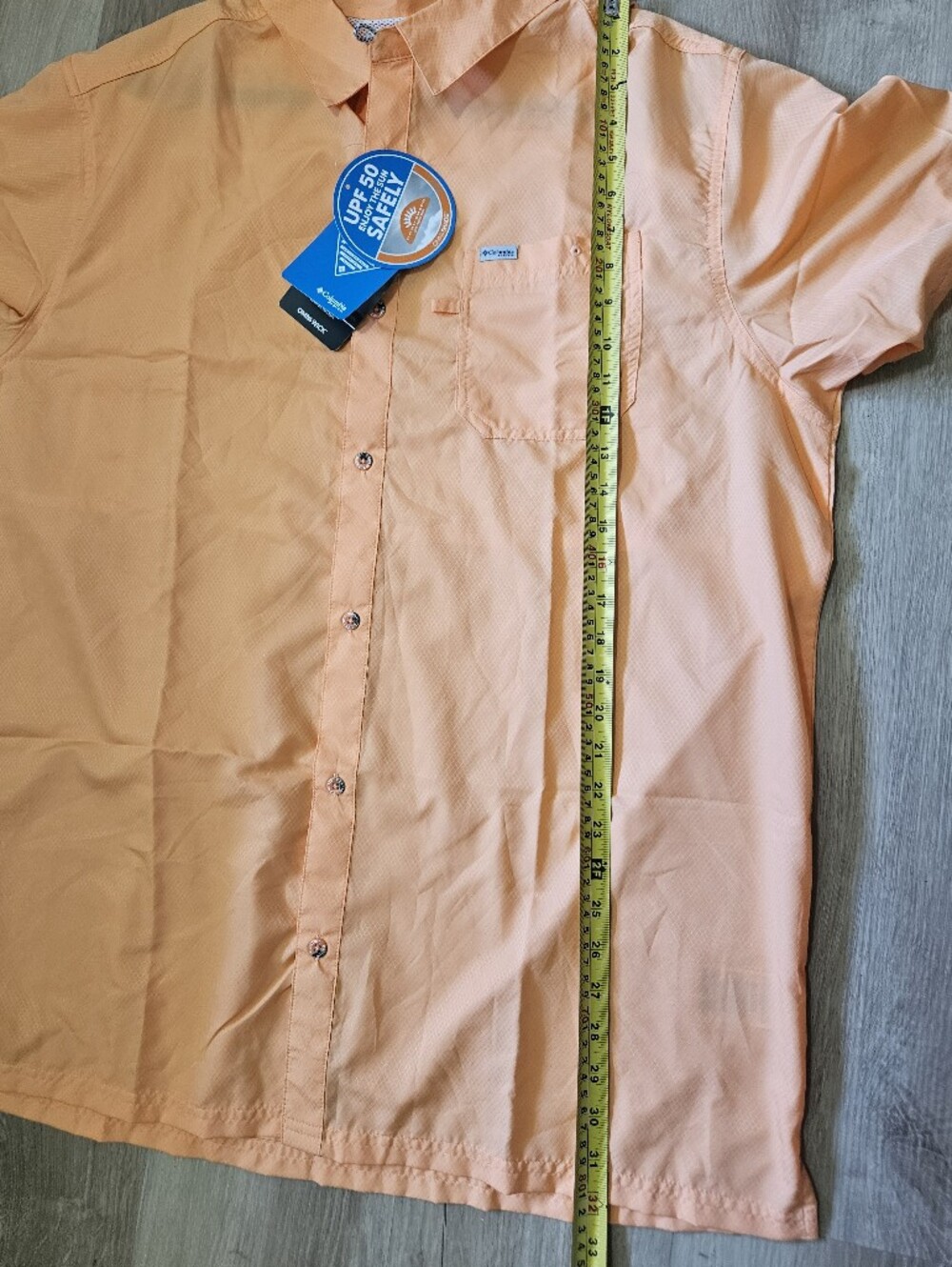 NWT Columbia Omni-Wick Peach Orange Fishing Shirt Men's XXL - Picture 5 of 11